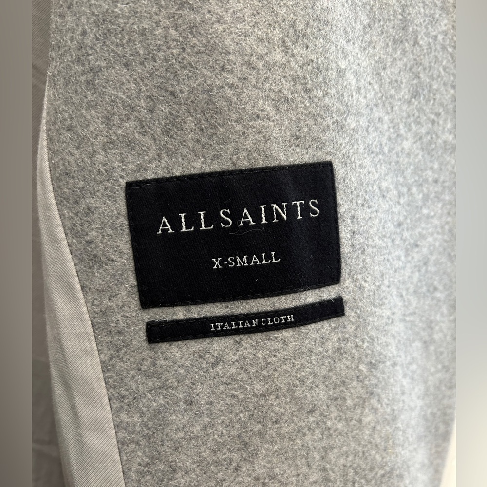 All Saints Grey Klein Wool Coat - Picture 6 of 7
